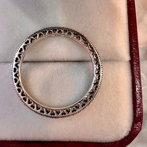 Pandora Sparkle and Hearts CZ Eterity Ring Size 9 - Hard to find! - Picture 12 of 16